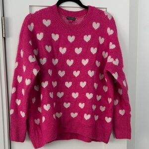 Vince Camuto Pink Heart Pattern Sweater